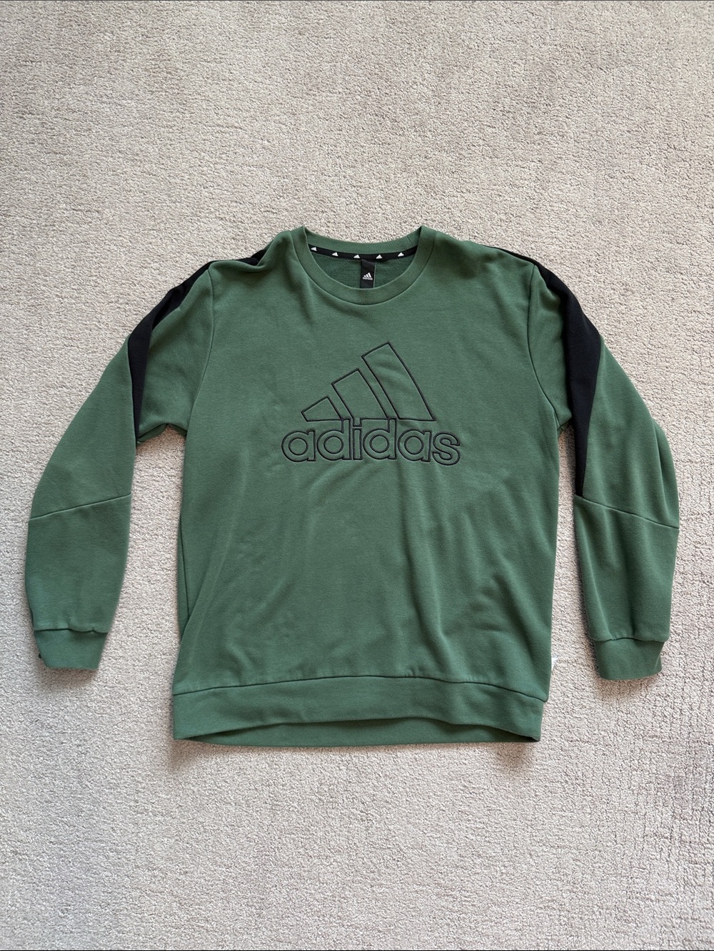 Adidas Sustainable Organic Cotton Men's Green Crewneck Sweatshirt